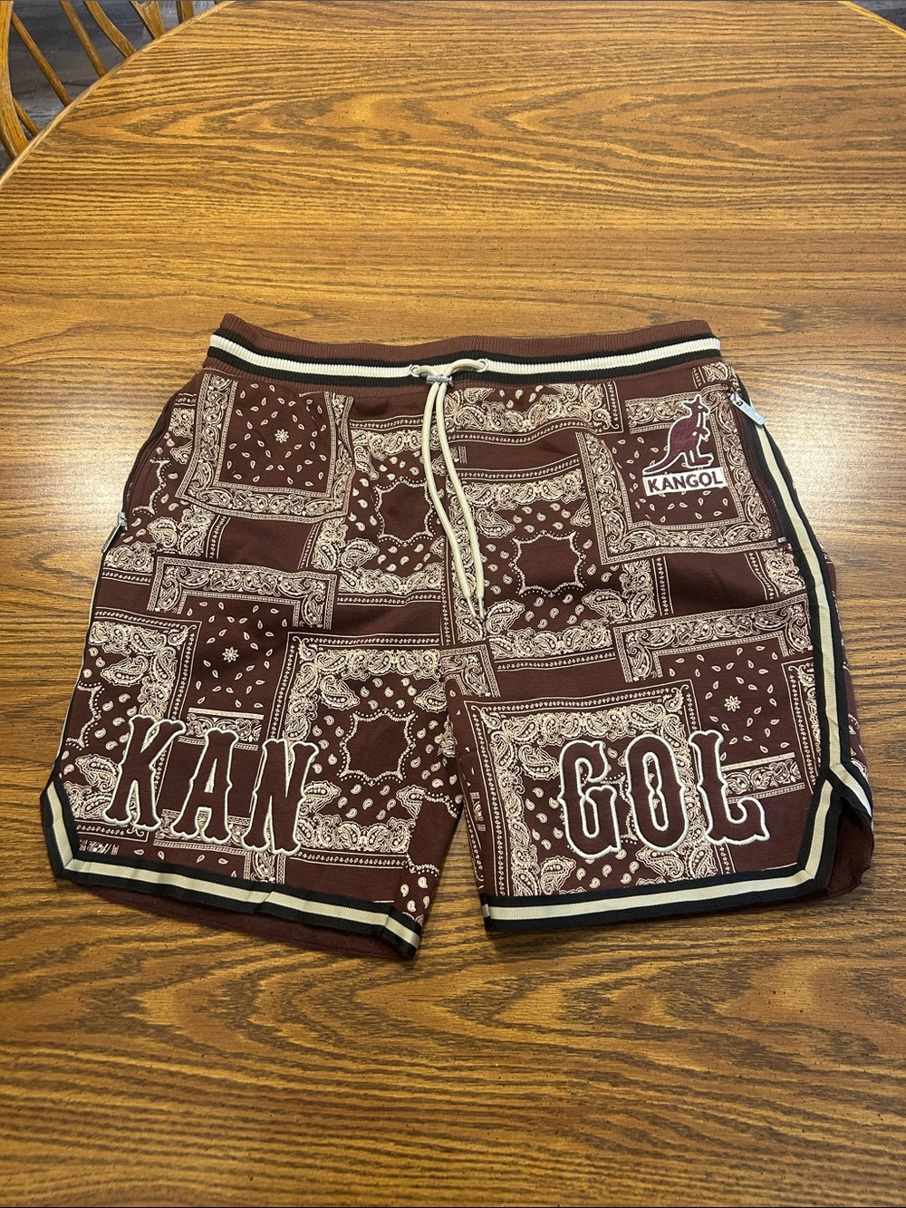 Kangol Paisley Print Sweatshirt Shorts Fleece Lined